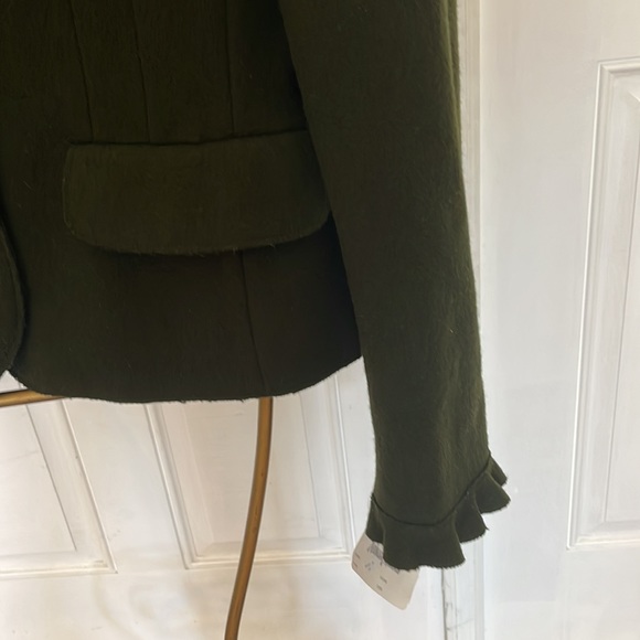 Moschino Hunter green wool ruffle jacket - Picture 6 of 10